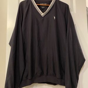 AUSTIN GOLF Pullover Windbreak V NeckLong Sleeve BLACK-XL▪️water/stain resistant